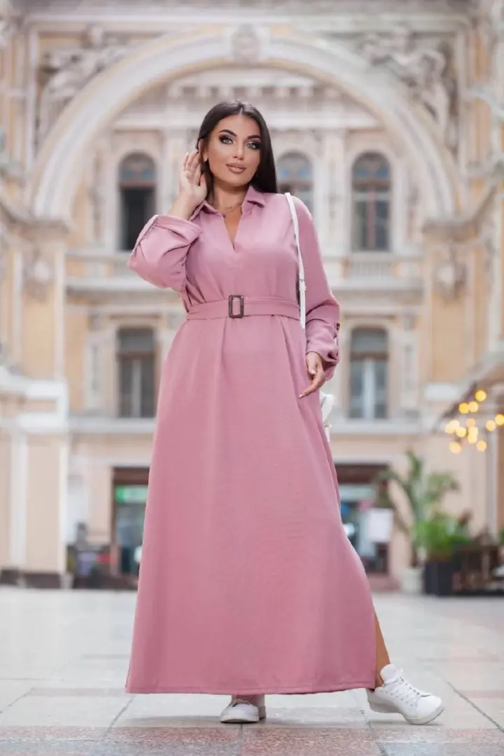 Длинное трикотажное платье  DG-d41643A550
