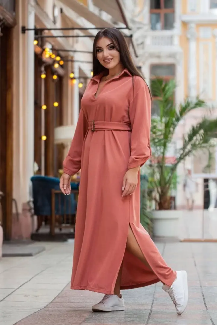Длинное трикотажное платье  DG-d41643A550