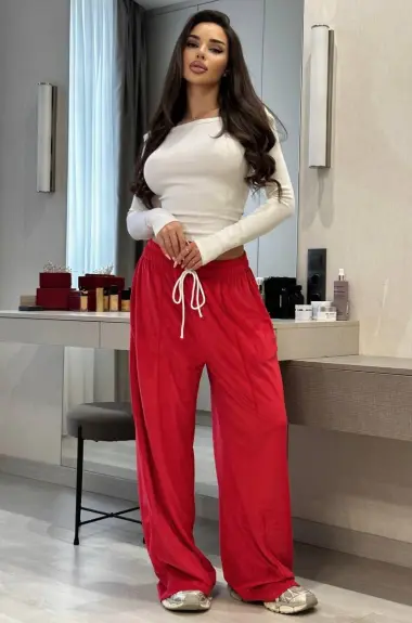 Стильні велюрові штани oversize RVA-436A420