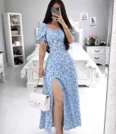 Платье с разрезом на ноге летнее  KIK-014A409