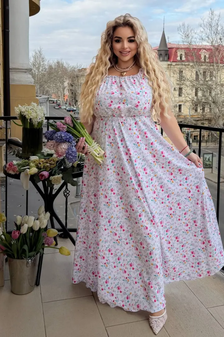 Летнее платье длинное PRA-1376A550