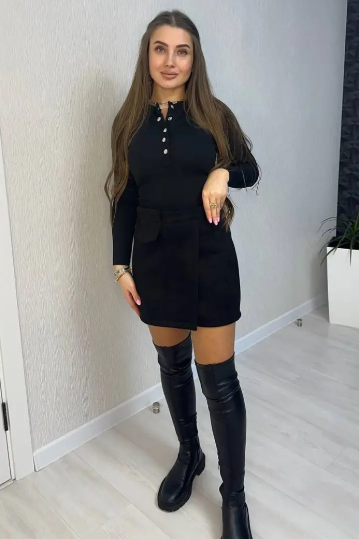 Замшева спідниця-шорти SABI-01.1A370