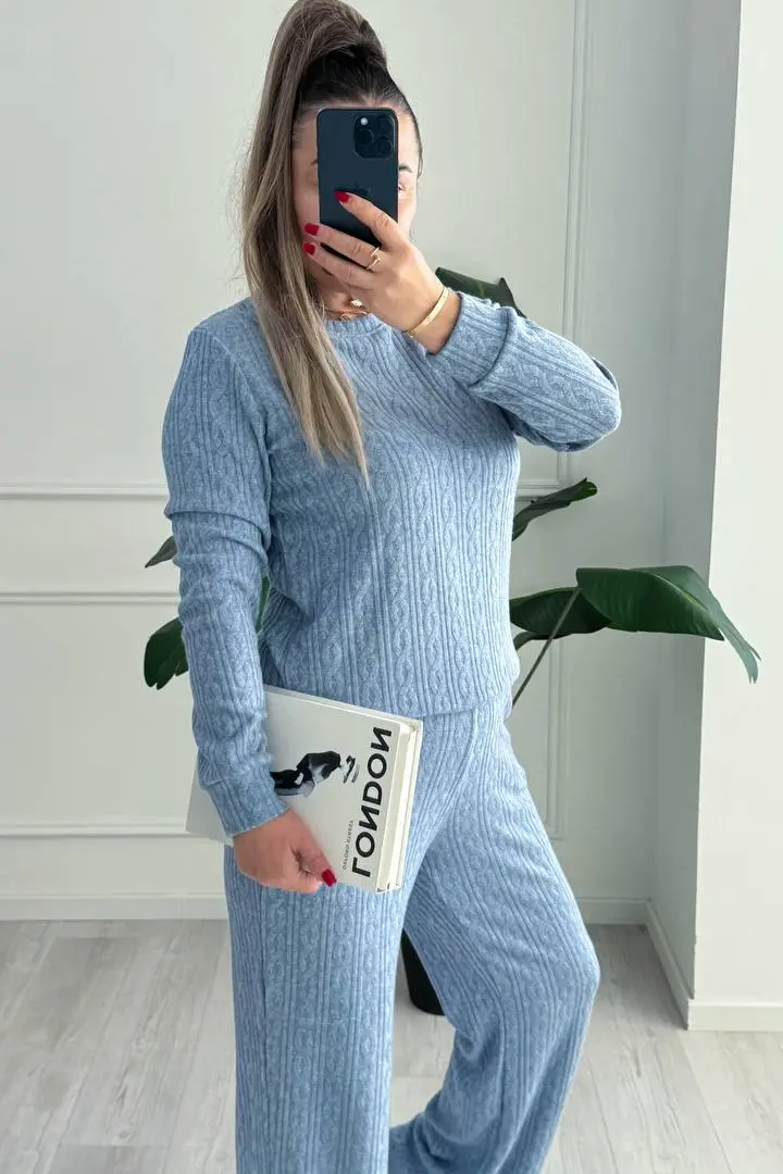 Вязаный брючный костюм  SABI-022A500