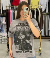 Футболка oversize з стильним накатом MIK-14.1A380