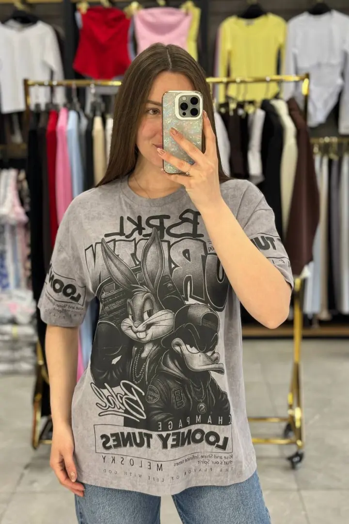 Футболка oversize з стильним накатом MIK-14.1A380