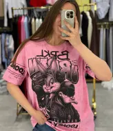 Футболка oversize з стильним накатом MIK-14.1A380