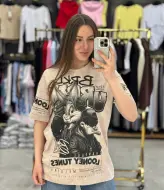 Футболка oversize з стильним накатом MIK-14.1A380
