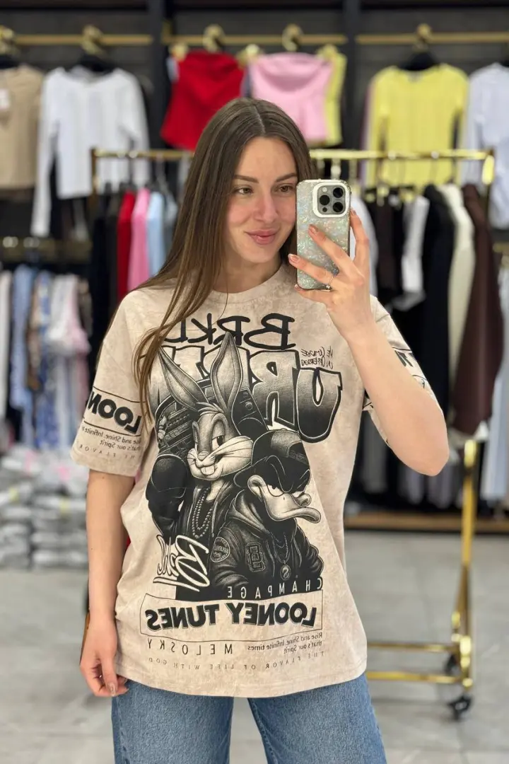 Футболка oversize з стильним накатом MIK-14.1A380